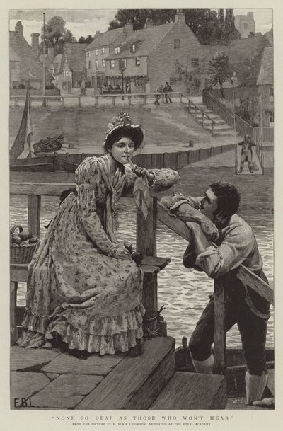 Niemand is zo doof als degenen die niet willen horen door Edmund Blair Leighton
